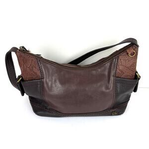 the Sak Shoulder Bag Brown Leather Patchwork Boho Y2K